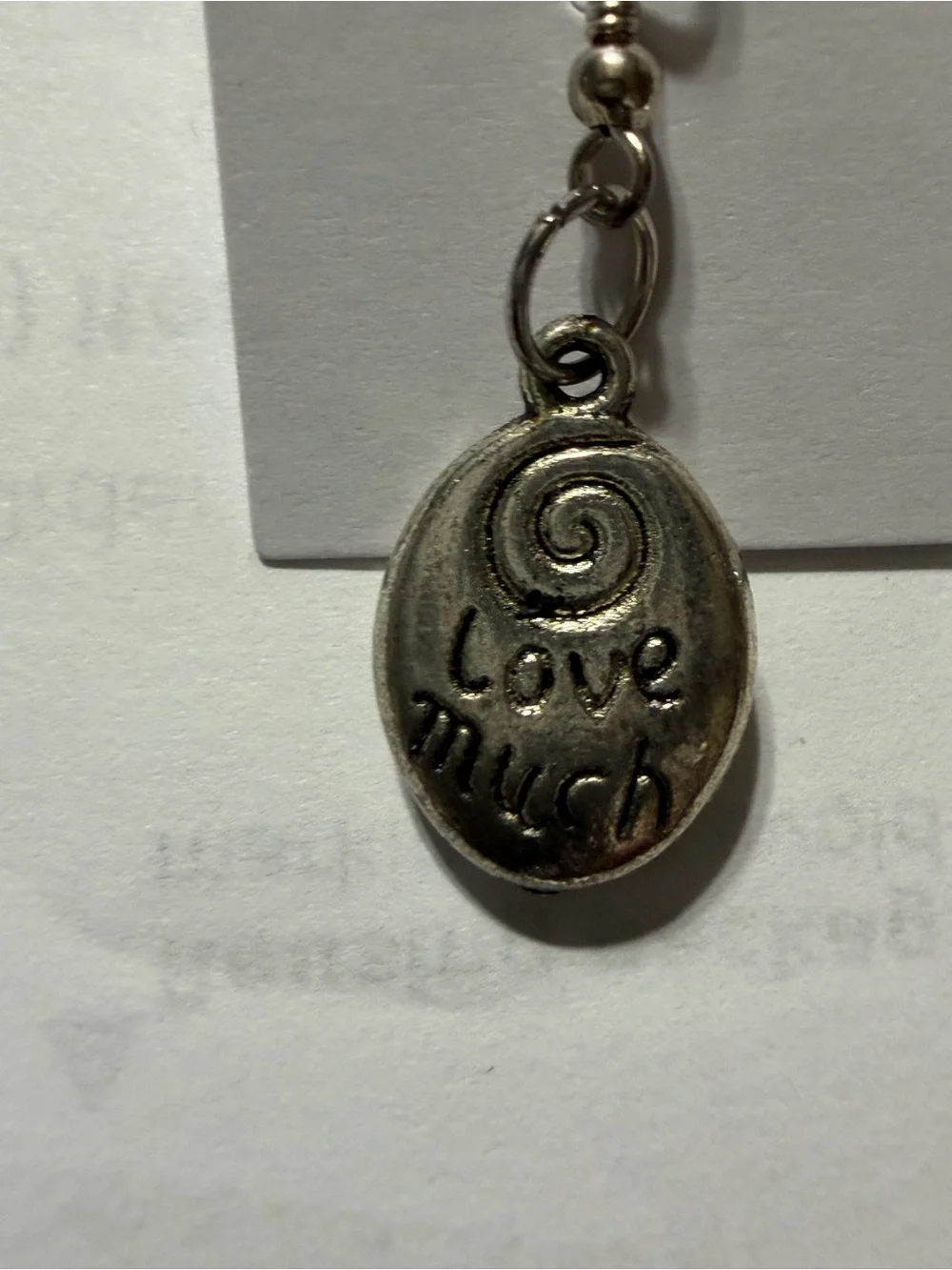 Silver Tone 'Love Much / Laugh Often' Dangle Earrings